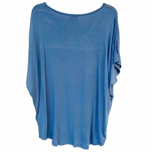 Haute Hippie Tribe | Rhinestone Spandex Top Drop Shoulder Blue Size Medium - Picture 2 of 9